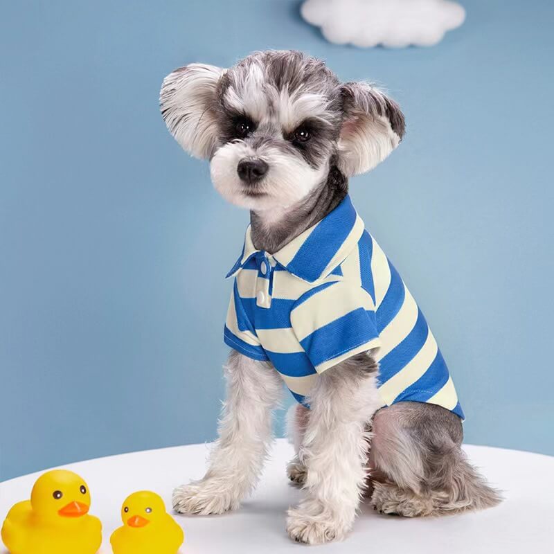 Dog Shirts Elastic Striped Clothes with Lapels Is Only $9.9