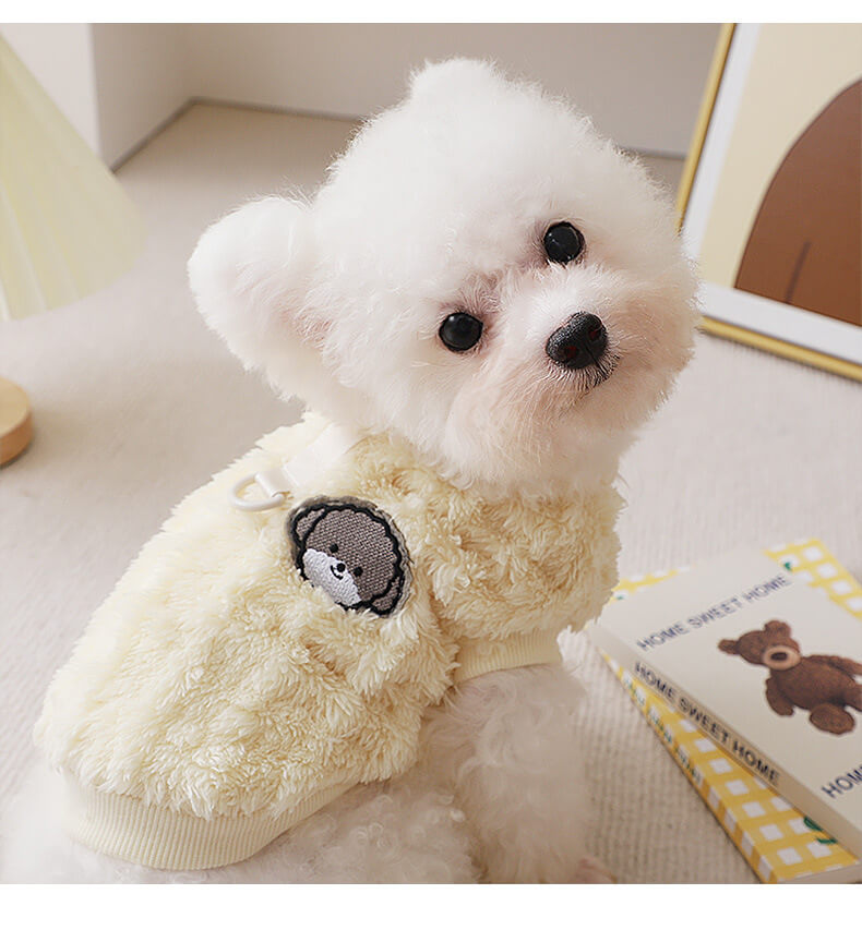 Dog Shirts Anti-shedding Puppy Warm Top with Tow Loop Buckle