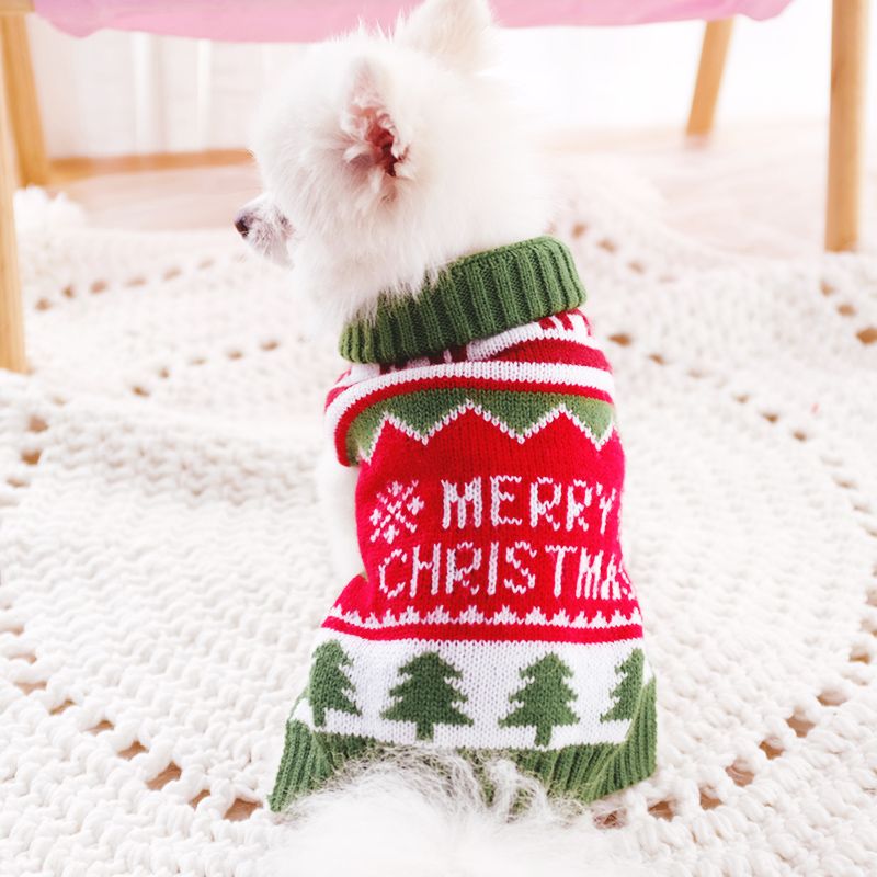 Dog Shirts Merry Christmas Winter Thick Pet Sweater