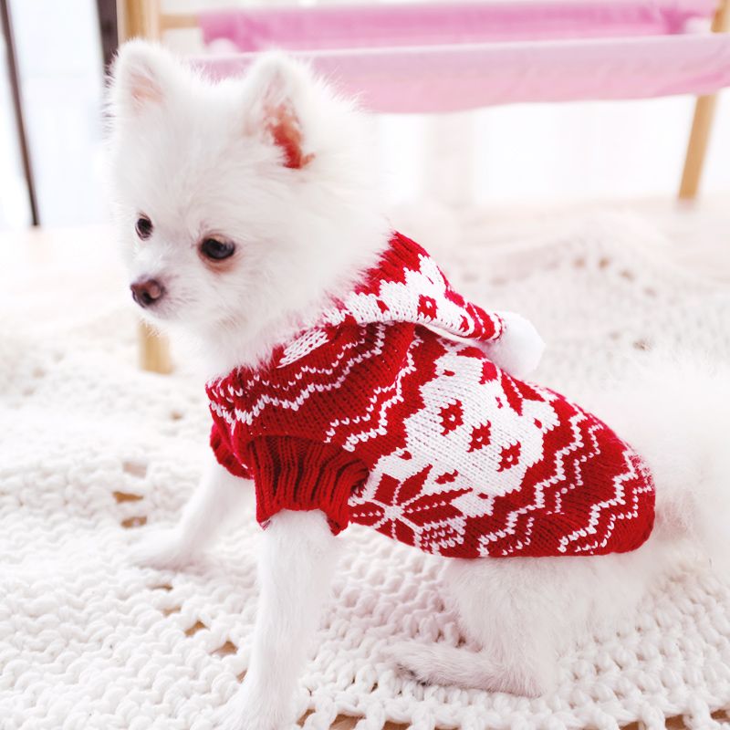 Dog Shirts Merry Christmas Winter Thick Pet Sweater