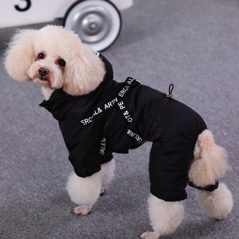 Happy Hoodie for Dogs Blue Red Casual Cool Lapel Jumpsuit