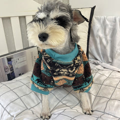 Dog Shirts Pet Western  Schnauzer Winter Warm Sweater