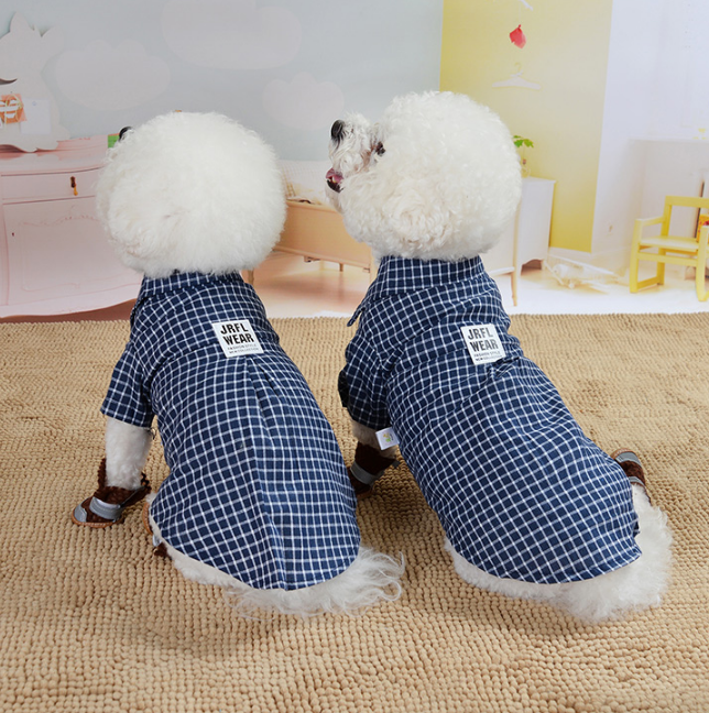 Dog Dresses Summer Pet Small Plaid Skirt