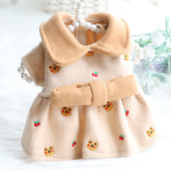 Dress of Dog Winter Cat Woolen Cute Princess