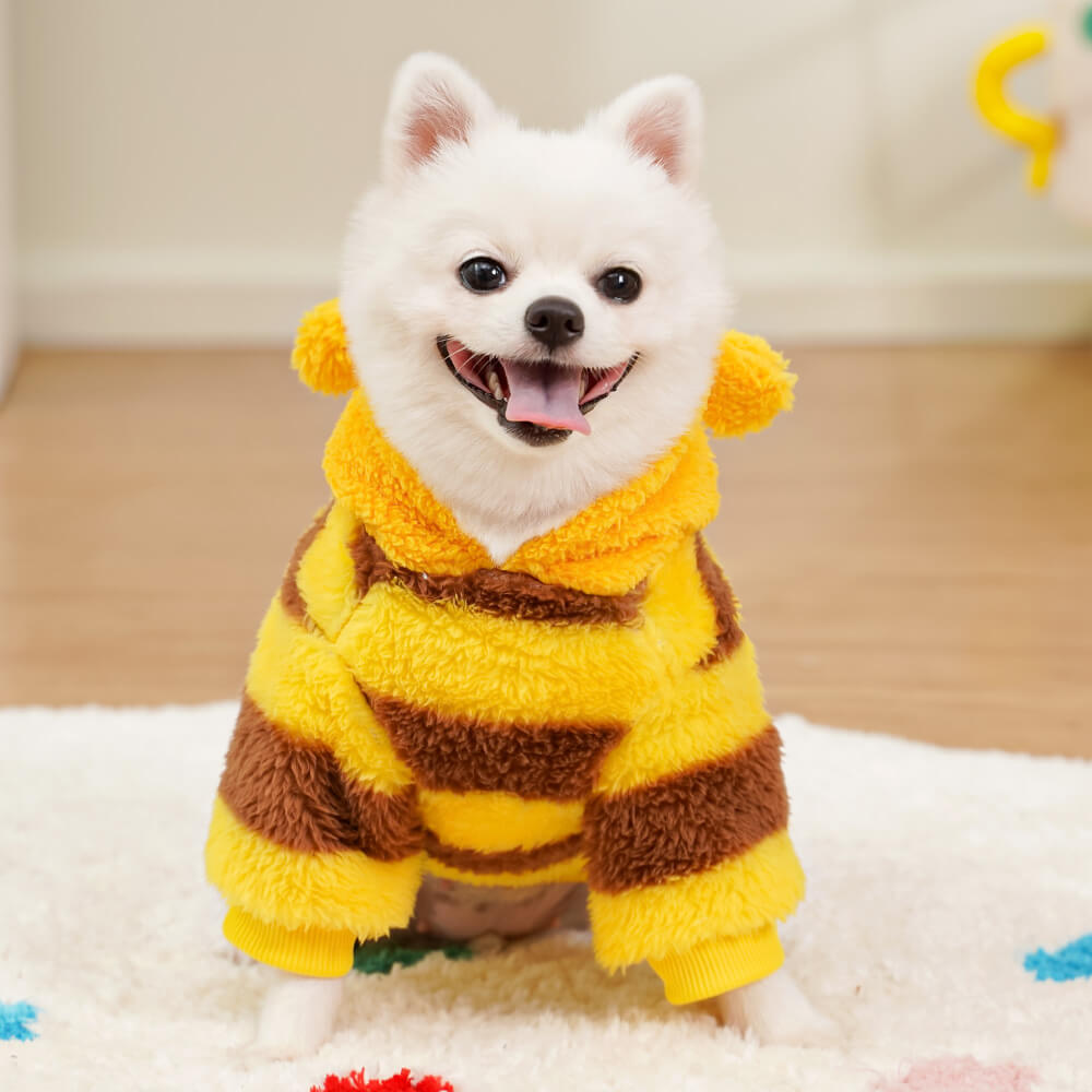 Dog Dress It Can Pull Cute Bees and Fleece Transformation Clothes