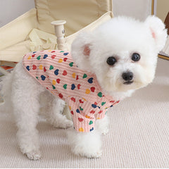 Dog Shirts Spring Pink Heart Pet Coat