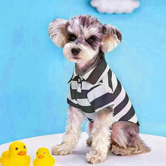 Dog Shirts Elastic Striped Clothes with Lapels Is Only $9.9