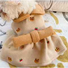 Dog Dress Cute Cheese Bear Woolen Tops