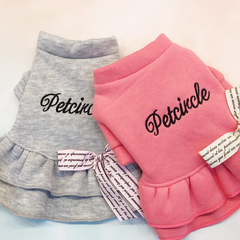 Dog Dress Puppy Clothes Bow Letter Skirt