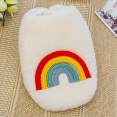 Dog Shirts Spring Autumn Pet Lovely Rainbow Heart Lamb Cashmere Vest