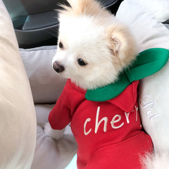 Dog Hoodie Cherry Pet Cotton Clothes Tops