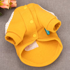 Dog Shirts Yellow Round Neck Teddy Pet Clothes