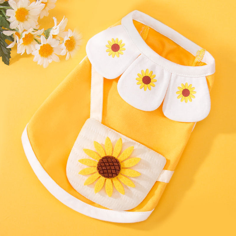 Sunflower Lapel Bag Dog Clothes