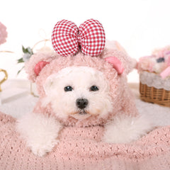 Dog Hoodie Pink Bear Princess Pet Cotton Coat Jumpsuit