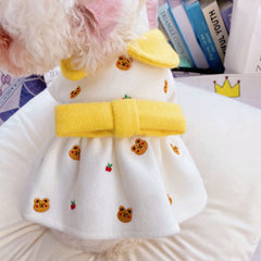 Dog Dress Cute Cheese Bear Woolen Tops