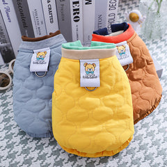 Dog Shirts Winter Warm Vest Dog Yellow Coat