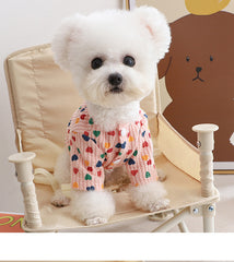 Dog Shirts Spring Pink Heart Pet Coat