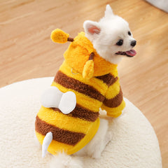 Dog Dress It Can Pull Cute Bees and Fleece Transformation Clothes