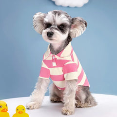 Dog Shirts Elastic Striped Clothes with Lapels Is Only $9.9