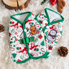 Dog Shirts Christmas Snowman Accessory Cute Winter Top Leash