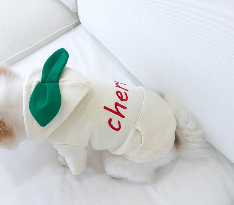 Dog Hoodie Cherry Pet Cotton Clothes Tops