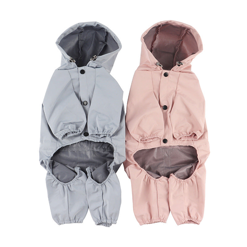 Dog Hoodie Rainproof Breathable Reflective Pet Coat