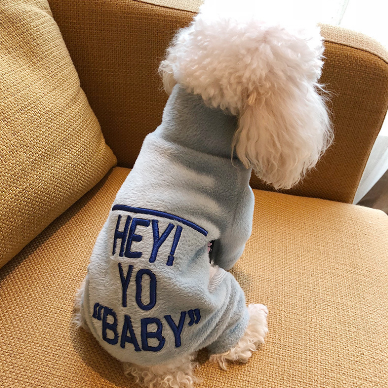 Dog Shirts New high neck suede cotton four-legged clothes