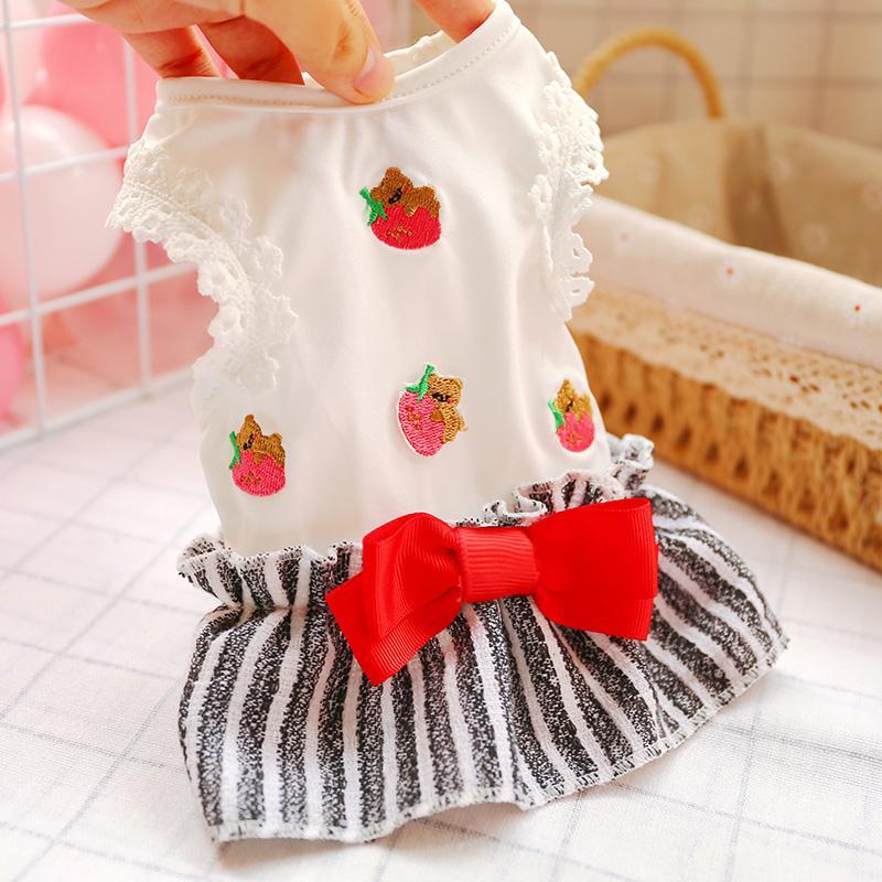 Dog Dress Summer Pet Small  Strawberry Vest Skirt