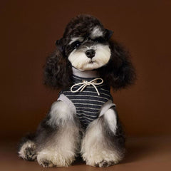 Pet-themed striped knit Sweater