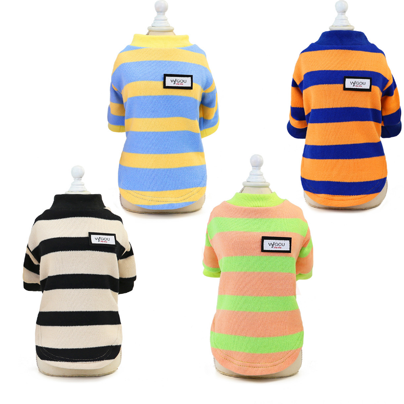 Dog Shirts Striped Sweater Autumn and Winter Clothing Pet