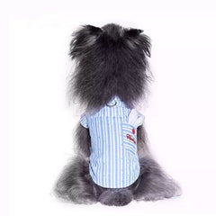 Cute Campus-Style Striped Pet Shirt