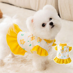 Dog Dresses Sunflower Yellow Pet Leshes Lucky Shirts