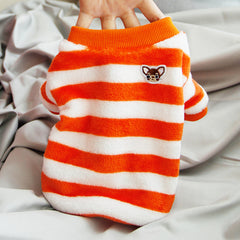 Dog Shirts Winter Warm Teddy Striped Tops