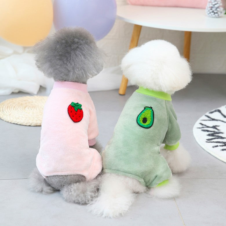 Dog Shirts Fruit Fleece Warm Jumpsuit