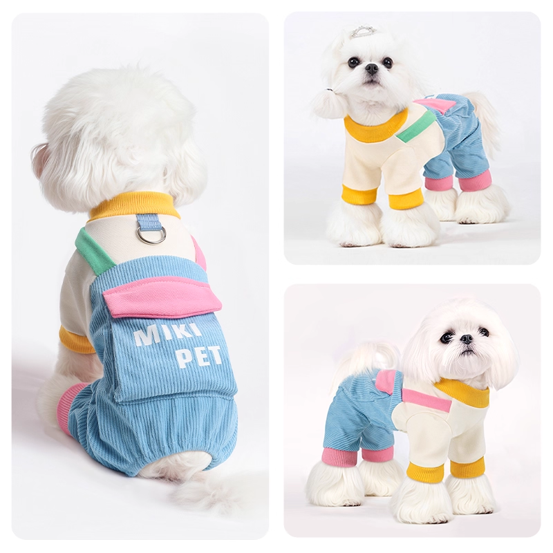 Striped Dog Shirt with Collar and Leash Ring