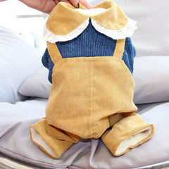 Kids Dogs T Shirt Autumn Doll Collar Cute Suspender Cotton Jumpsuit