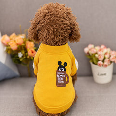 Dog Shirts Yellow Round Neck Teddy Pet Clothes