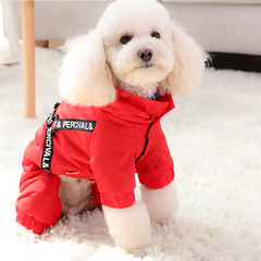 Happy Hoodie for Dogs Blue Red Casual Cool Lapel Jumpsuit