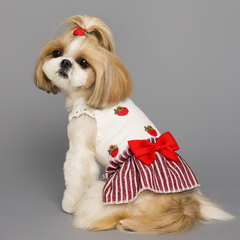 Dog Dress Summer Pet Small  Strawberry Vest Skirt