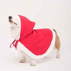 Dog Hoodie Christmas Hat Festive Red Cloak