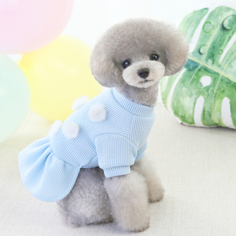 Dog Dresses Pet Cute Princess Sweater Autumn and Winter Tops