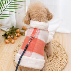 Dog Shirts Orange Plaid Winter Cotton Teddy Pet Coat