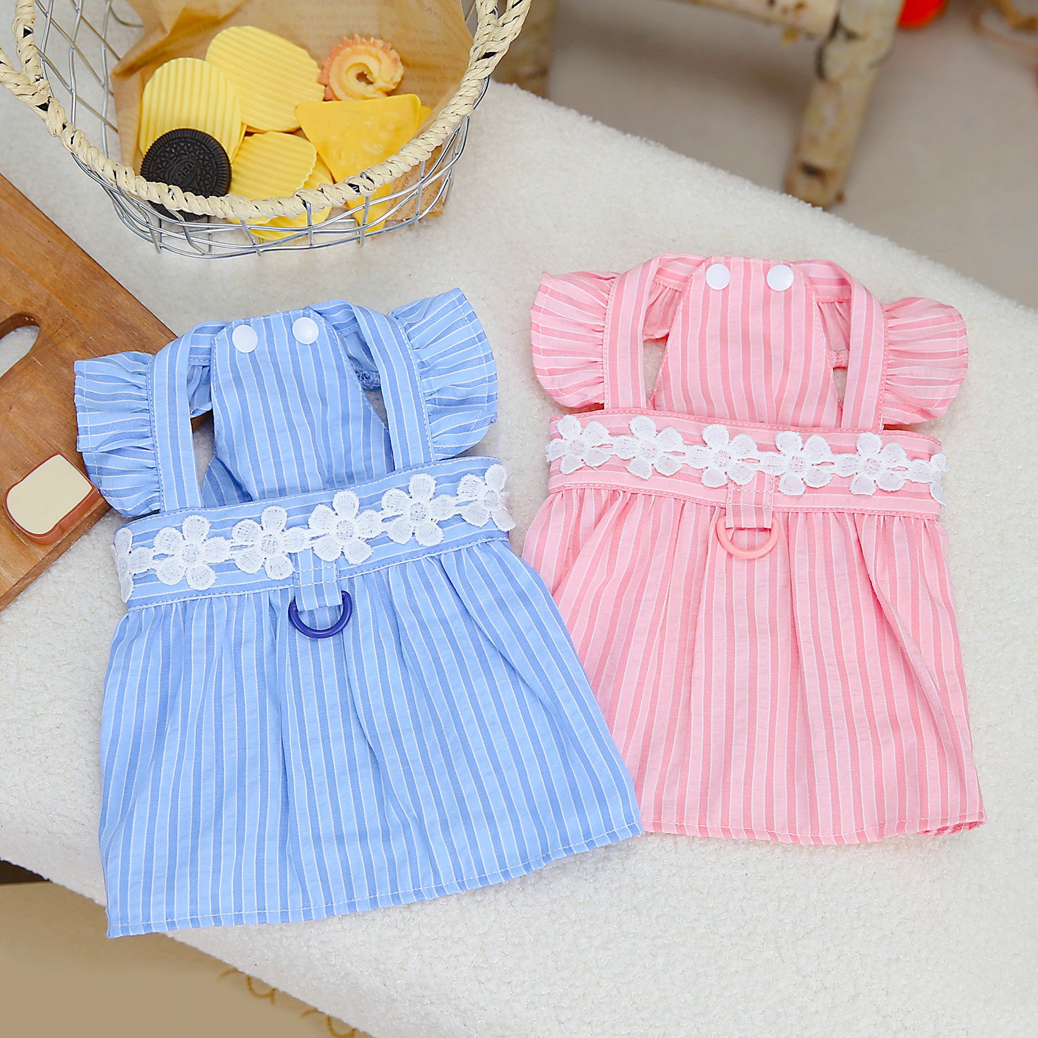 Dog Dress Cute Drag Striped Teddy Bichon Top