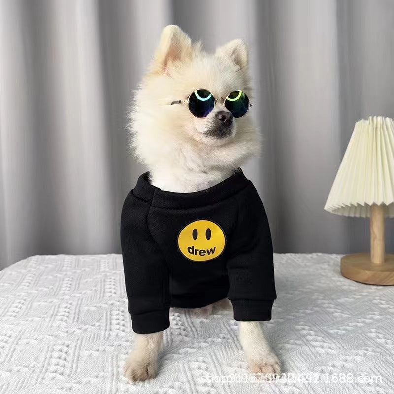 Dog Shirts Anti-lint Smiley Thickened Warm Top