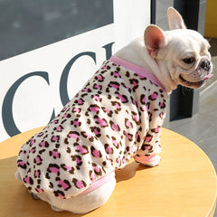 Dog Shirts Bulldog Lepord Print Autumn Tops