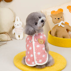 Dog Dress Comfortable Teddy Fleece Vest with Open Buttons