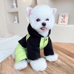 Dog Hoodie Green Four Leg Pet Reflective Jumpsuit Coat