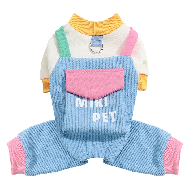 Striped Dog Shirt with Collar and Leash Ring