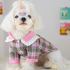 Dog Dresses Lovely Pink Pet  Maltese Lapel Blouse