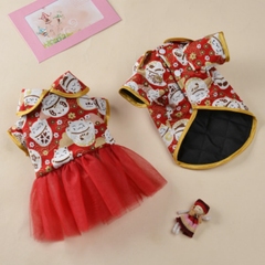 Dog Dresses Lucky Cat Elk New Year Christmas Tops